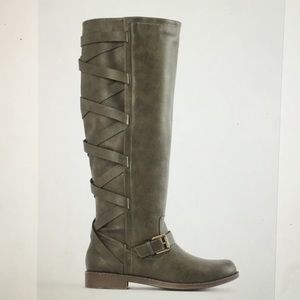 Olive green riding boots
